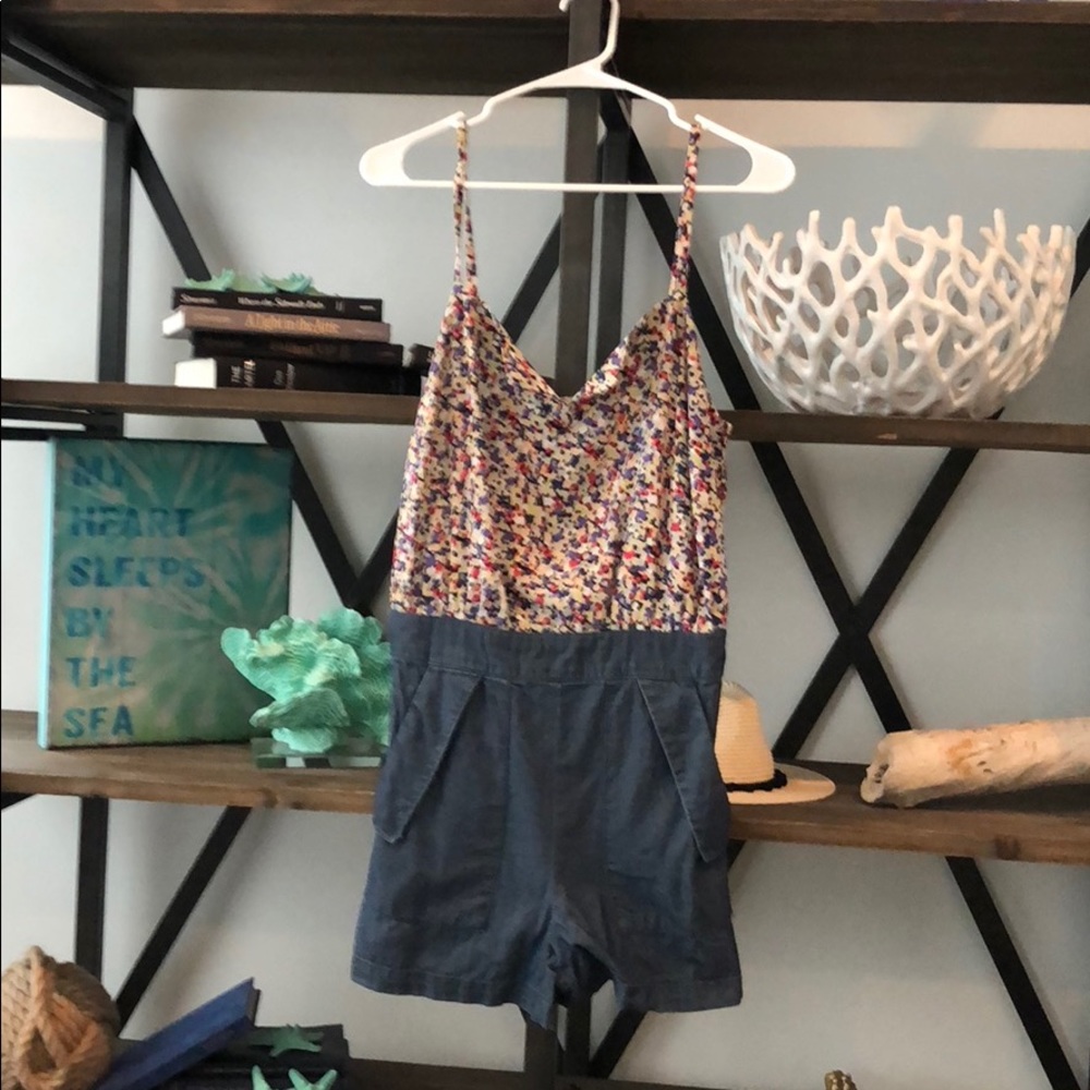 Multi colored shorts romper